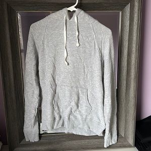 Aerie Light Grey Faux Fur Lined Hoodie